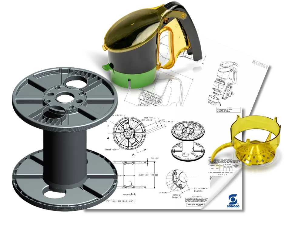colagem de soluções plásticas personalizadas