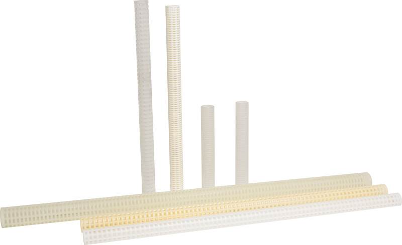 coleta branca e esbranquiçada de tubos com orifícios