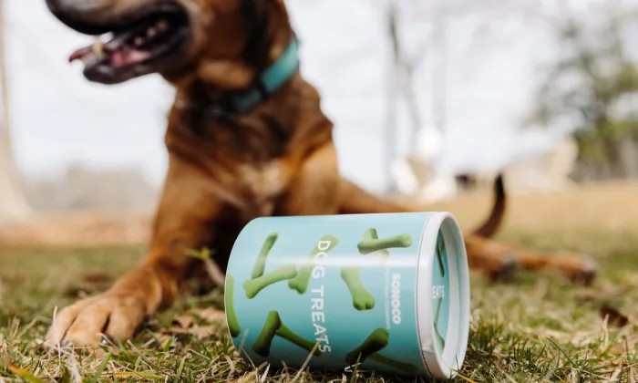 GreenCan Dog Treats with Dog