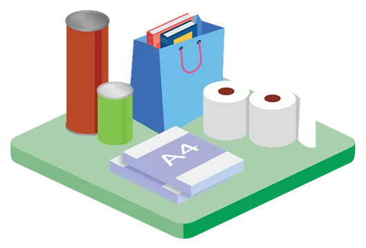 Gráfico de reciclagem de bens de consumo